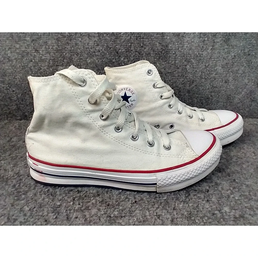 Converse Chuck Taylor All Star High Top White Canvas Kids Junior Shoes 671108C 4